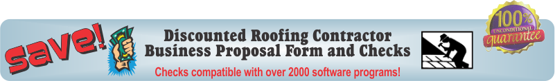 SAVE! Discounted Roofing Proposal form and checks