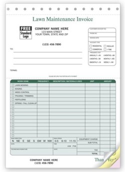 123 Lawn Care Invoice personalized with your business information