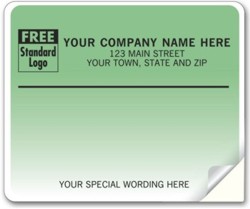 12696 4" x 3 1/3" Laser Teal Label personalized with your business information