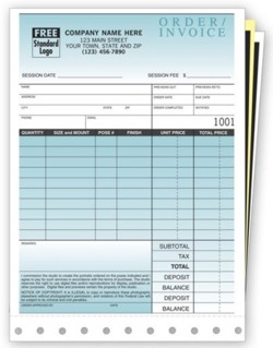 135 Small Photo Sales Order Invoice personalized with your busines information