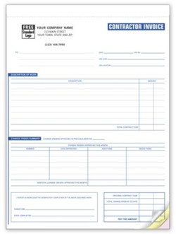 253 Contractor Invoice form personalized with your business information