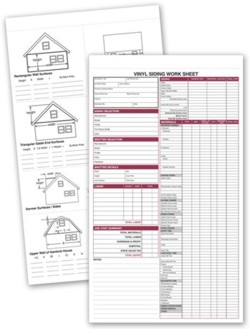 257 Vinyl Siding Work Sheet personalized with your business information