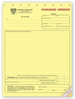 271 Change Order form personalized with your business information