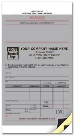 28 Fuel Meter Ticket personalized with your business information