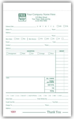 5141 Floral Order Taker form personalized with your business information