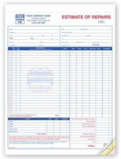 5537; Auto Body Repair Estimate form personalized with business information!