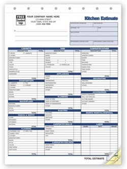 5565 Kitchen Esitmate form personalized with your business information
