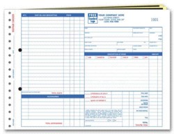 655; Garage Repair Order form with side-stub, large format personalized with your business information