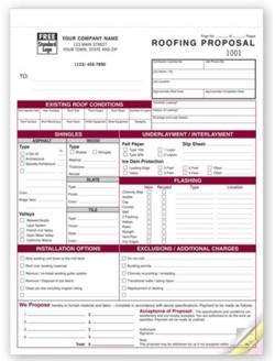 6566 Roofing Proposal form personalized with your business information