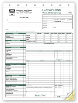 CON6570 Landscaping Work Order Invoice personalized with your business information