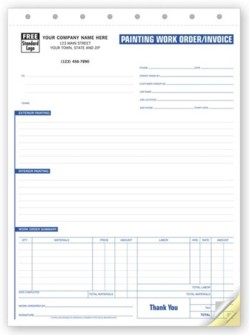 6572 Painting Invoices personalized with your business information