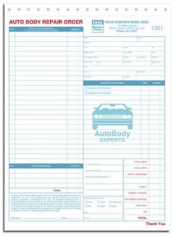 6597; Auto Body Repair Order form personalized with business imprint information!