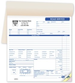 AUT2527 Towing Service Book personalized with your business information