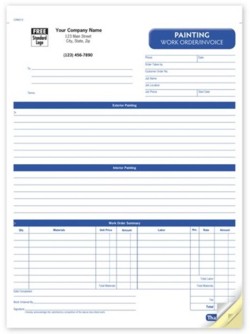 CON6572 Painting Work Order Invoice personalized with your business information
