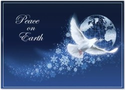HP2315 Peace Abounds Holiday Cards personalized with your business or personal information